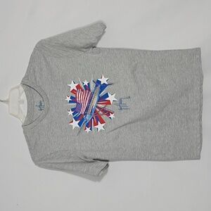 NWT Guy Harvey Sport Grey Heather Patriotic Short Sleeve Graphic Tee Boy Sz XXL